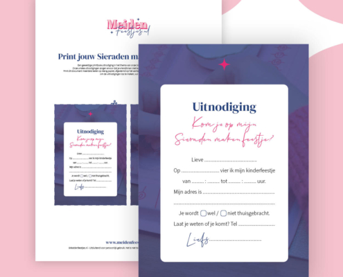 Uitnodigingen Sieraden maken themakist kinderfeestje