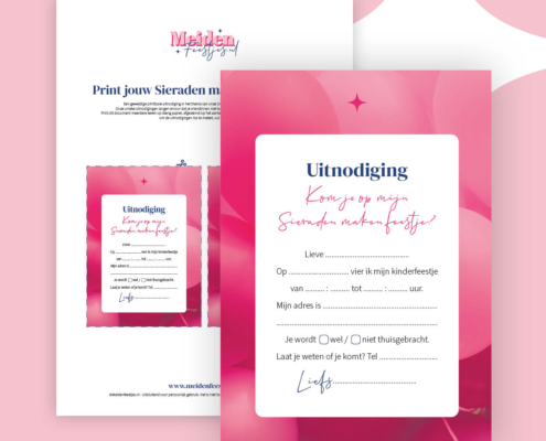 Uitnodigingen Sieraden maken themakist kinderfeestje