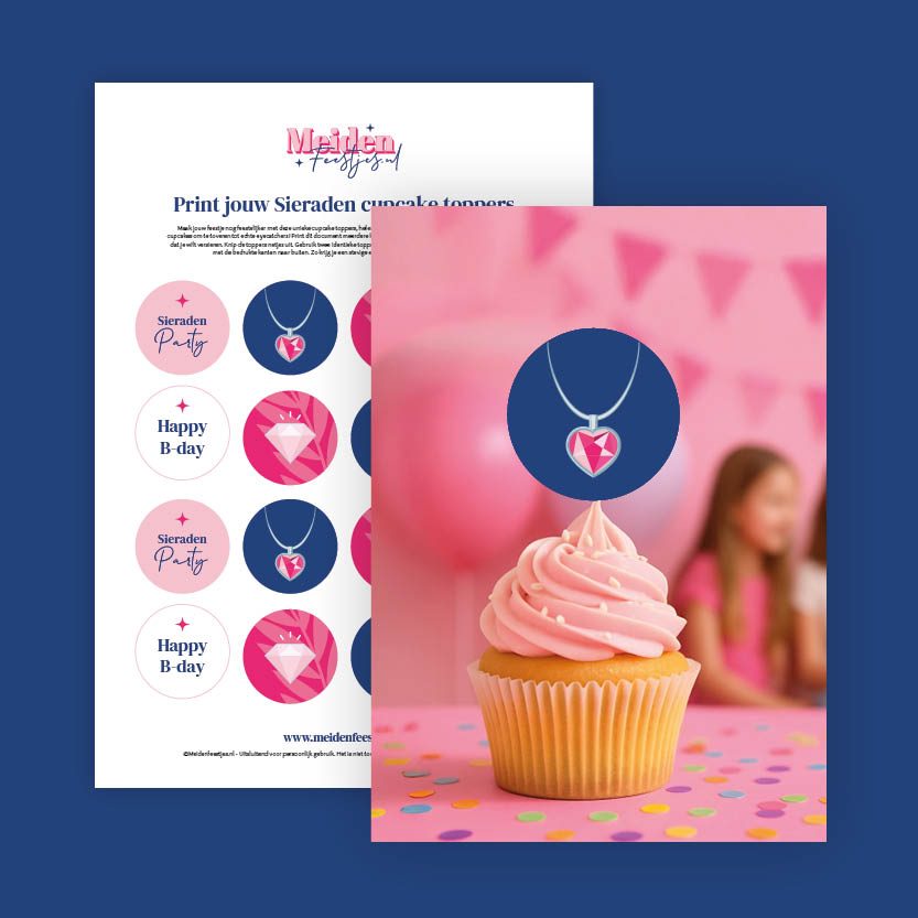 Pintbare cupcake toppers - Gratis - Sieraden maken kinderfeestje