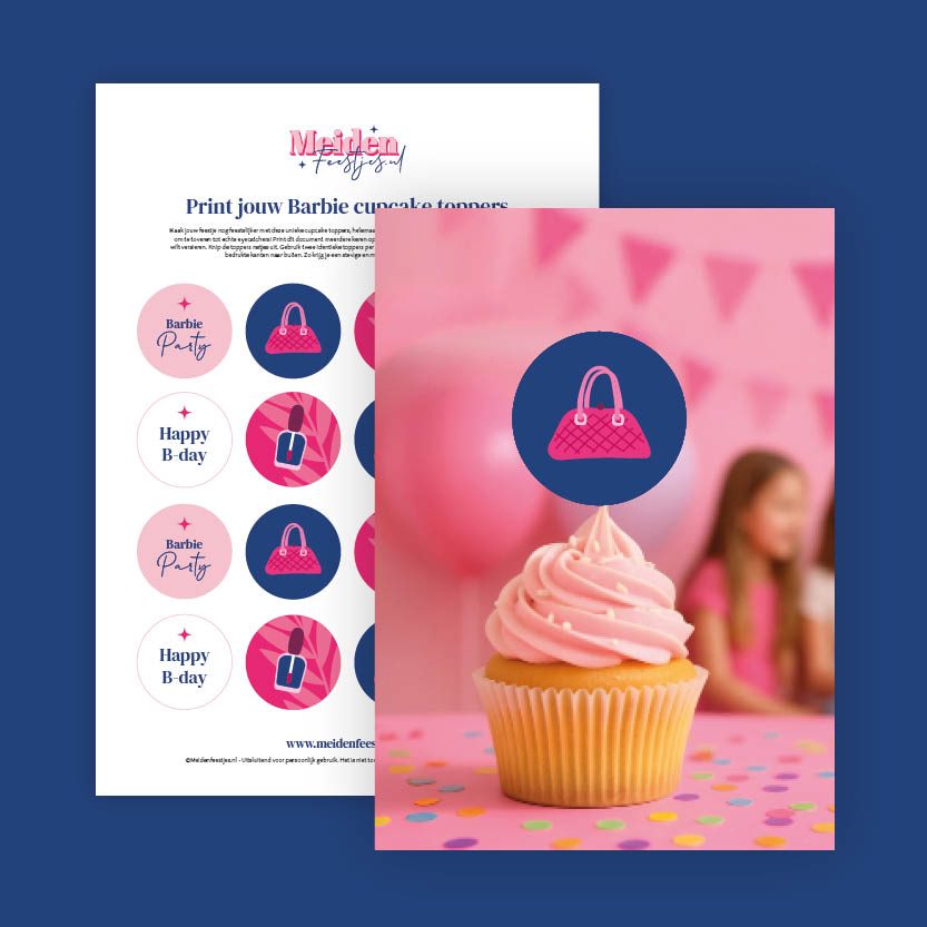 Gratis printbare cupcake toppers barbie